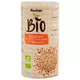 AUCHAN BIO Galettes de riz complet au sésame 130g