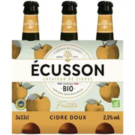 Cidres doux fruité bio (3x33cl)