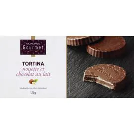 MONOPRIX GOURMET Tortina noisette et chocolat au lait 125g