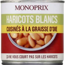 MONOPRIX Haricots blancs cuisinés à la graisse d'oie 250g