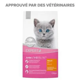Croquettes pour chat junior au poulet (1,5kg)