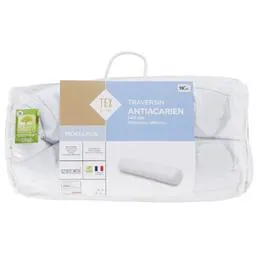 Traversin blanc moelleux anti-acariens 140 cm (l'unité)