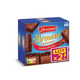 BROSSARD Gâteaux brownie chocolat pépites 2x285g