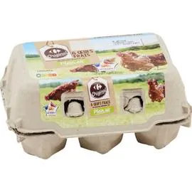 Oeufs frais poules plein air (x6)