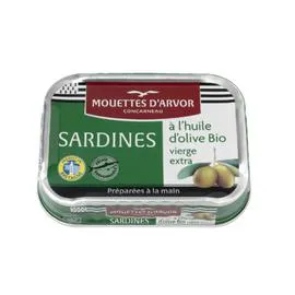 Sardines sauvages entières à l'huile d'olive vierge extra Bio (115g)
