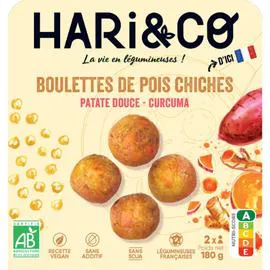 Boulettes de pois chiches patate douce et curcuma Bio (180g)