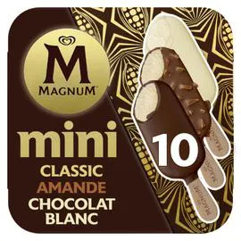 Glace Mini Bâtonnet Classic, Amande & Chocolat Blanc (10x55ml)
