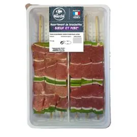 Brochettes de boeuf et porc (600g)