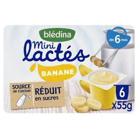 Dessert bébé lacté Banane - dès 6 mois (6x55g)