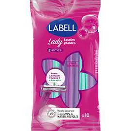 LABELL Rasoirs jetables Lady 2 lames peaux sensibles x10