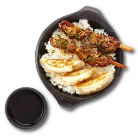 Plat cuisiné brochettes poulet yakitori et gyoza (340g)