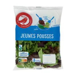 AUCHAN Mélange de jeunes pousses épinard et laitue 125g