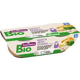 POMMETTE BIO Ricotta pâtes épinard pâtes BIO, dès 8 mois 2x200g