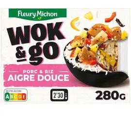 Plat cuisiné Wok & Go Porc et Riz Aigre Douce (280g)