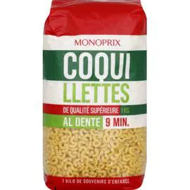MONOPRIX Coquillettes, de qualité supérieure, prêt en 9 minutes 1kg