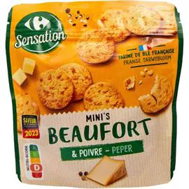 Biscuits apéritif beaufort & poivre (100g)