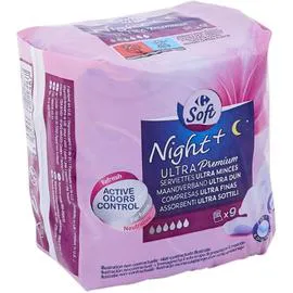 Serviettes hygiéniques Ultra Minces Nuit+ (x9)
