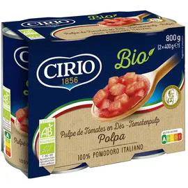 Pulpe de tomates en dés BIO (2x400g)