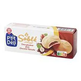 MARQUE REPÈRE, P'TIT DÉLI Sablés fourrés Noisette 125g