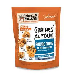 MICHEL & AUGUSTIN Biscuit salé graines de folie poivre fumé de Madagascar et oignon 95g