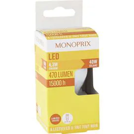 MONOPRIX Ampoule led sphérique 40W E14 470 lumen l'unité