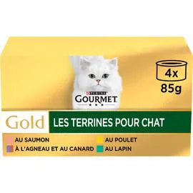 PURINA, GOURMET GOLD Pâtée pour chat les terrines 4x85g