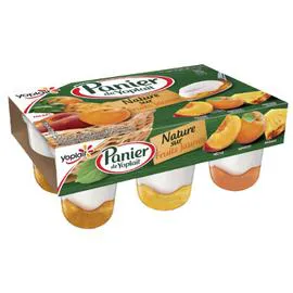 Yaourt nature sur fruits jaunes pêche abricot ananas (6x140g)