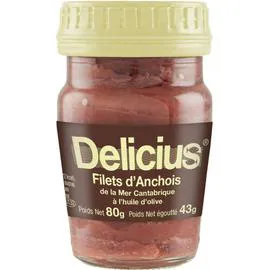 DELICIOUS Filets d'anchois de la mer cantabrique 80g