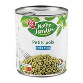 MARQUE REPÈRE, NOTRE JARDIN Petits pois A l'étuvée - Très fins 560g