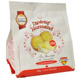 BISCUITERIE DE L'ABBAYE Biscuits apéritifs normand goût camembert 100g