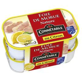 Foie de morue nature au citron (2x121g)