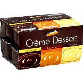 Crème dessert chocolat caramel vanille (12x125g)