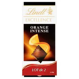 Tablette de chocolat noir Orange intense (2x100g)