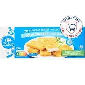 CARREFOUR CLASSIC' Colin Alaska tranches panées 20x50g
