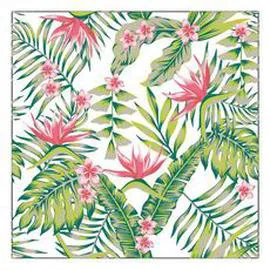 Serviettes décorées 33cm 3 plis décor paradise flower (x20)