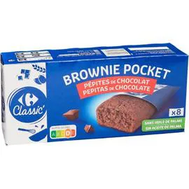 CARREFOUR CLASSIC' Brownies Pocket pépites chocolat 8x30g
