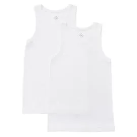 Débardeur garçon blanc coton Bio 14-16 ans (x2)