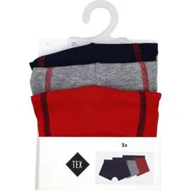 Boxer garçon rouge gris bleu 14-16 ans (x3)