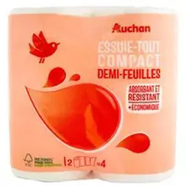 Essuie tout demi feuilles compact (x2)