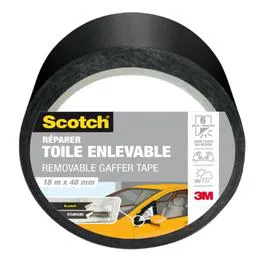 3M, SCOTCH Adhésif gris toile enlevable 18mx48mm l'unité