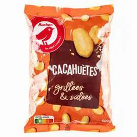 AUCHAN Cacahuètes grillées et salées 500g