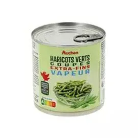 AUCHAN Haricots verts coupés extra fins vapeur 225g