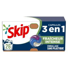 SKIP Lessive Capsule 3En1 Fraîcheur Intense x26