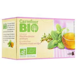 Infusion bio menthe douce et thym (30g)