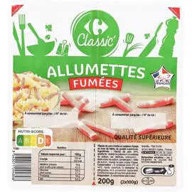CARREFOUR CLASSIC' Allumettes fumées 2x100g