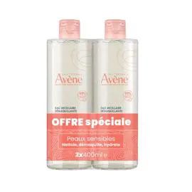 Eau Micellaire Démaquillante Peaux Sensibles (2x400ml)