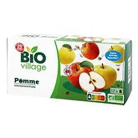 MARQUE REPÈRE, BIO VILLAGE Compote de pomme sans sucres ajoutés 12x90g