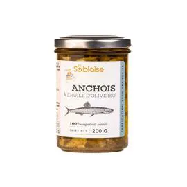 Anchois à l'huile d'olive bio (120g )