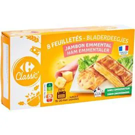 Friand feuilletés jambon emmental (520g)