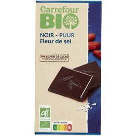 Chocolat bio noir fleur de sel (100g)